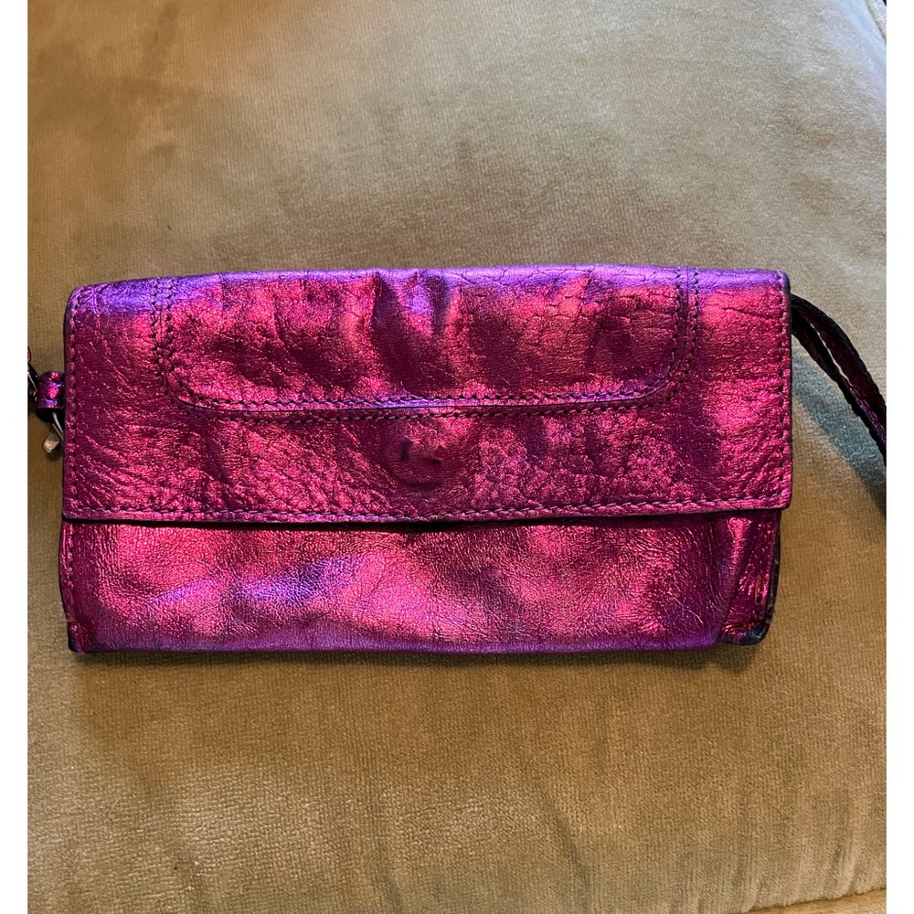 Latico Metallic Fuchsia Wristlet/Wallet